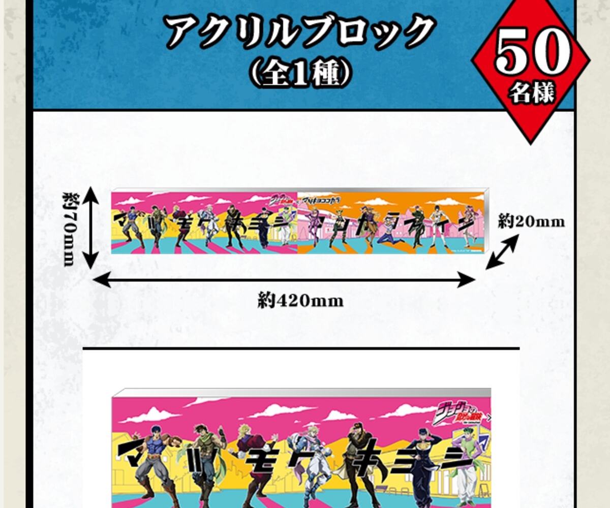 ジョジョの奇妙な冒険×マツキヨココカラ アクリルブロックを50名様に