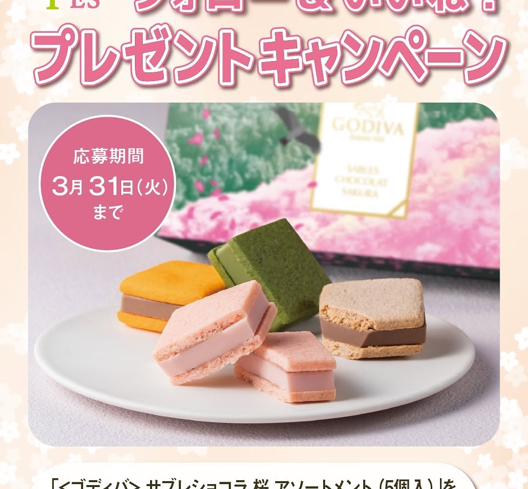 Instagram懸賞】ゴディバ サブレショコラ桜アソートメント(5個入)を3名
