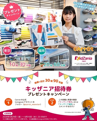 キッザニア東京　キッザニア福岡 親子無料ご招待券(3枚)