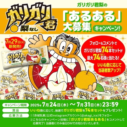 SNS懸賞】ガリガリ君 梨74本を74名様にプレゼント【〆切2025年07月31日