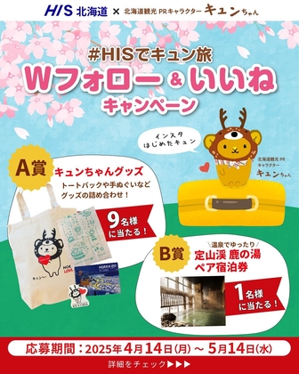 Instagram懸賞】定山渓 鹿の湯ペア無料ご宿泊券 キュンちゃんグッズ