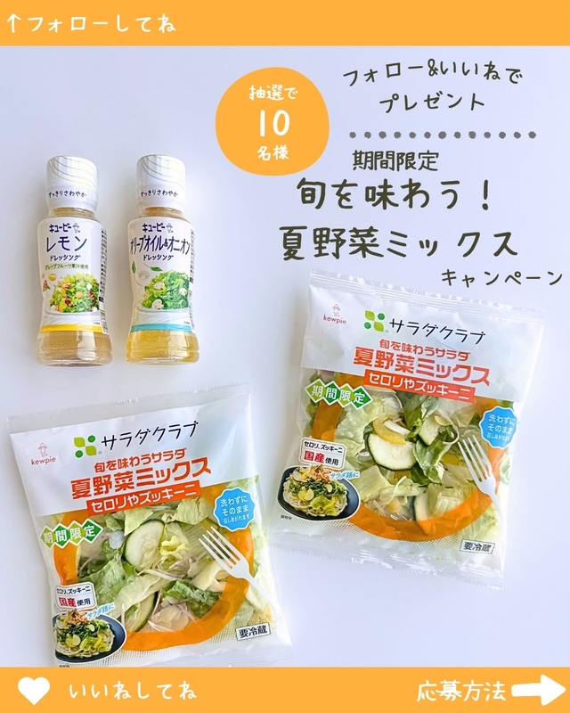 夏野菜ミックス2袋＆キユーピー ドレッシング2種セット