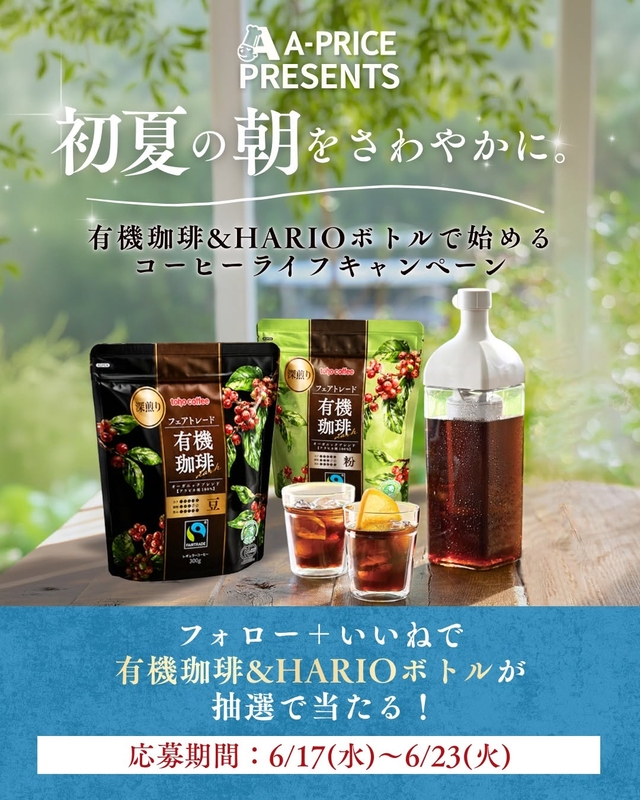HARIOカークコーヒーボトル＆フェアトレード 有機珈琲 ダーク 300g