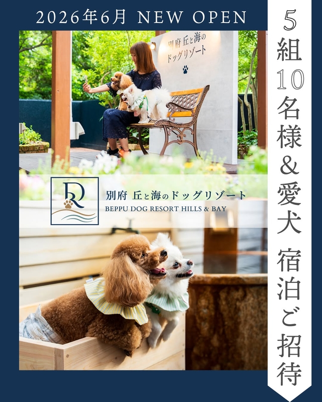 【大分】別府丘と海のドッグリゾート ペア＆愛犬無料ご宿泊券