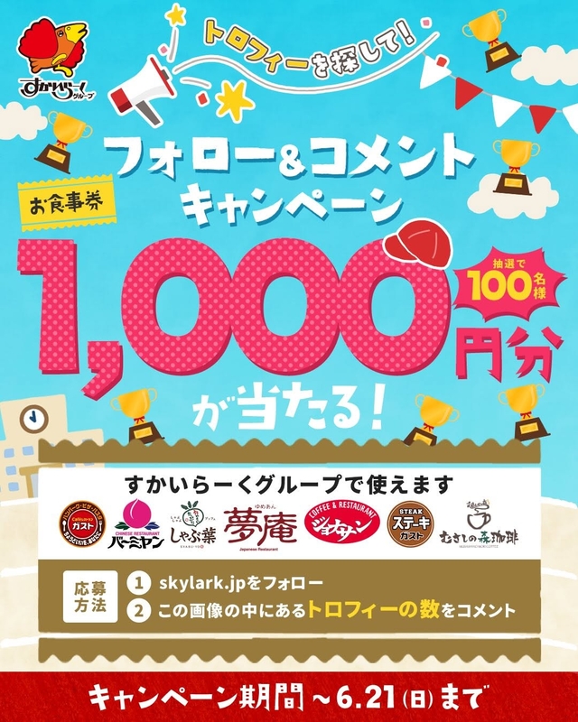 すかいらーくお食事券1000円分