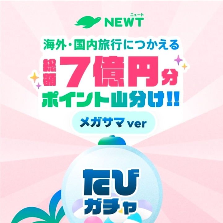 NEWTの海外ツアーや 宿・ホテル予約につかえるポイント最大5万円分