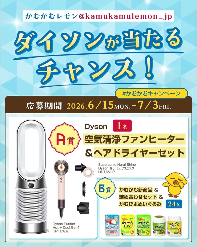 Dyson空気清浄ファンヒーター＆ヘアドライヤーセット　かむかむ新商品＆詰め合わせセット＆かむぴよぬいぐるみ