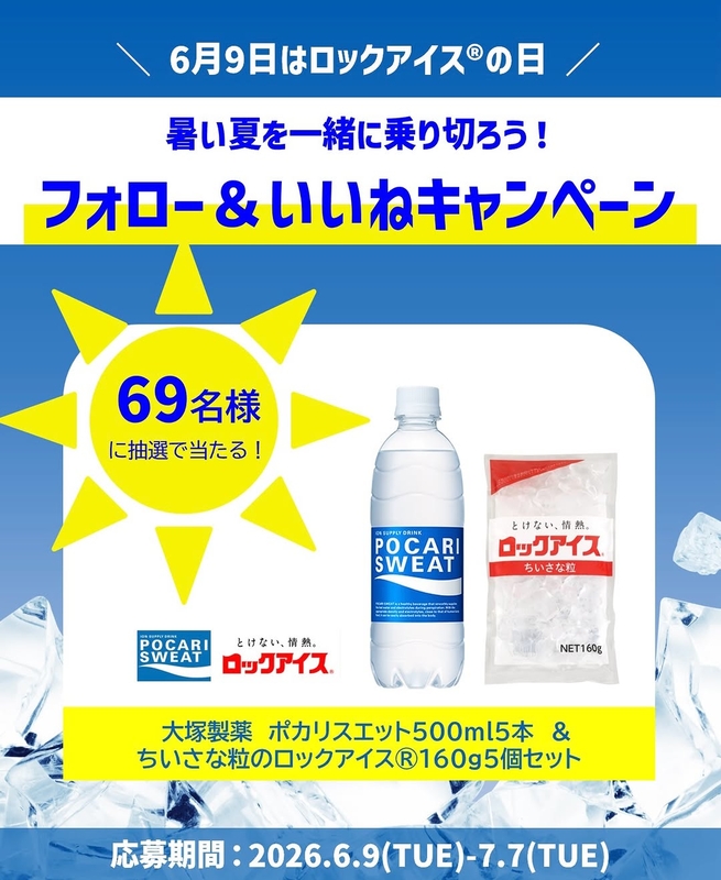 大塚製薬「ポカリスエット」500ml×5本＆「ちいさな粒のロックアイス」160g×5個セット