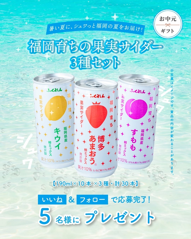 福岡育ちの果実サイダー3種セット