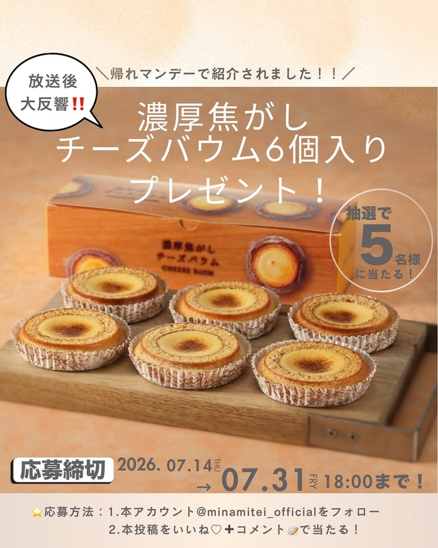 濃厚焦がしチーズバウム 6個入り