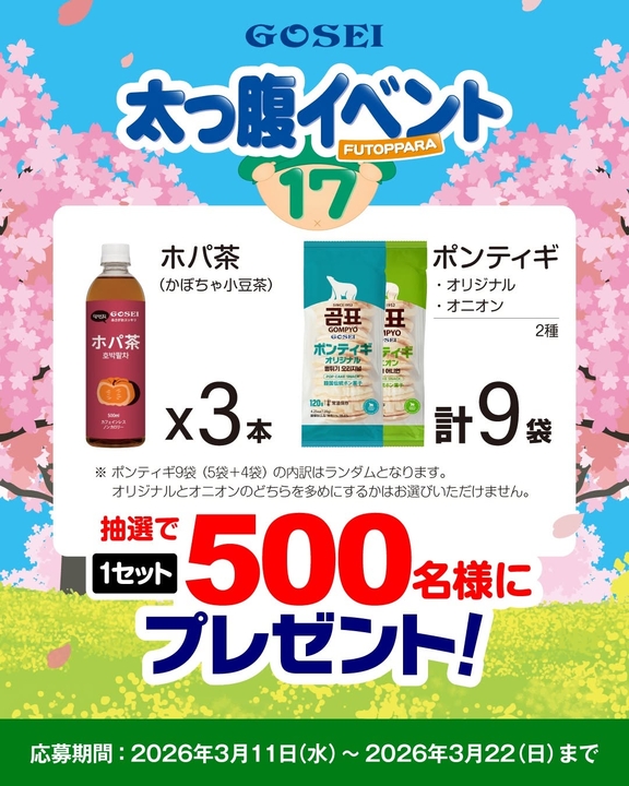 ホパ茶（かぼちゃ小豆茶）3本＆ポンティギ（オリジナル＆オニオン）1箱