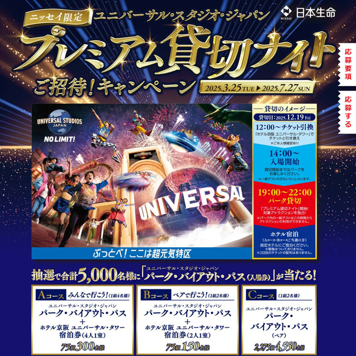 LINE懸賞】ユニバーサル・スタジオ・ジャパン プレミアム貸切ナイトご